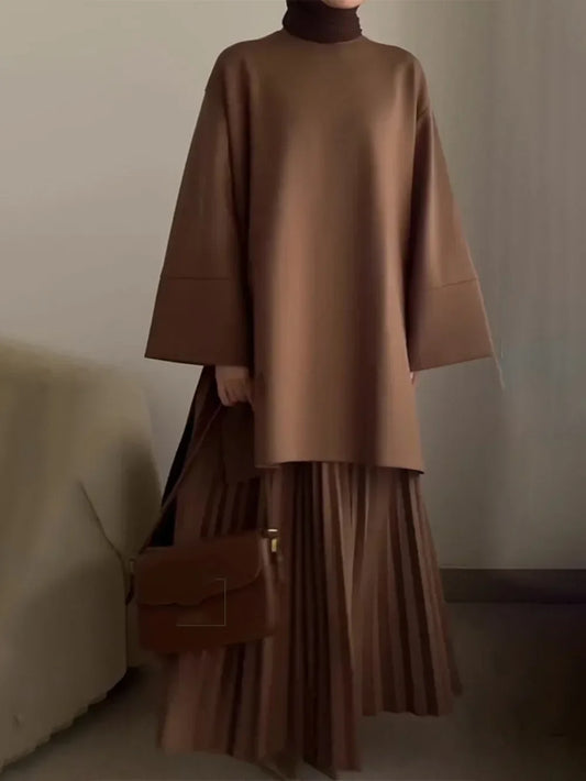 Ensemble Femme 2 Pièces Élégant – Haut & Jupe Longue  Style Oriental